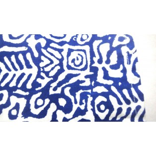 Set of 2 - Cotton Tribal Blue Printed Pocket Square Handkerchief Hanky 12.5"